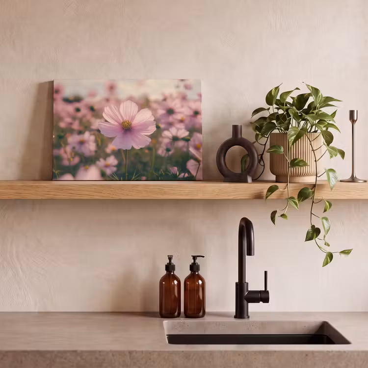 Bloemen - Paars - Wazig canvas 2cm klein -sfeer3