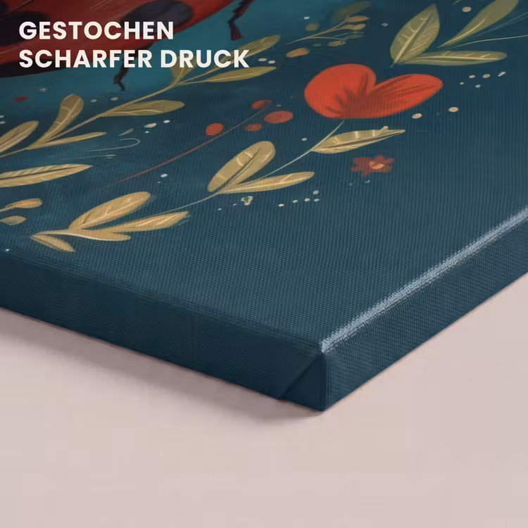 Bloemen - Lieveheersbeestje - Hartje - Rood canvas 2cm klein -uniquesellingpoint_afwerking-onlywow_DE