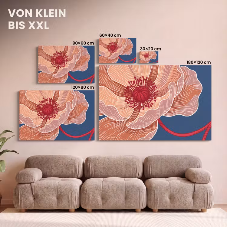 Leinwandbild - Blumen – Modern – Abstrakt - Bloemen - Modern - Abstract canvas 2cm klein