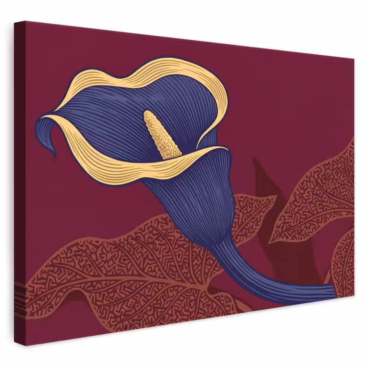 Leinwandbild - Blumen – Modern – Lila - Bloemen - Modern - Paars canvas 2cm klein