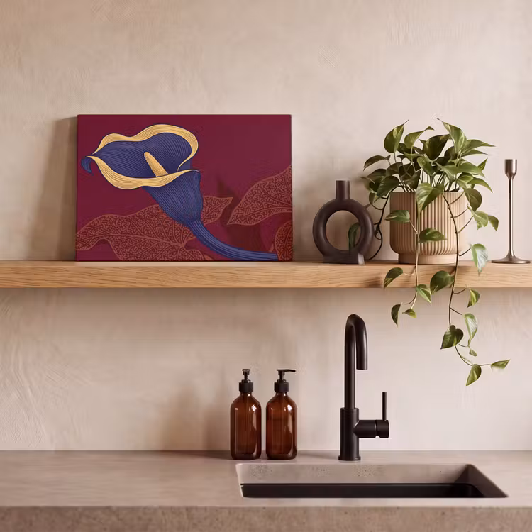 Leinwandbild - Blumen – Modern – Lila - Bloemen - Modern - Paars canvas 2cm klein