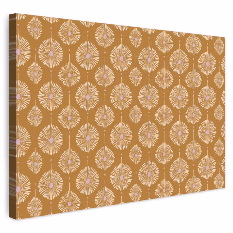 Bloemen - Modern - Oker canvas 2cm klein 34 -3d