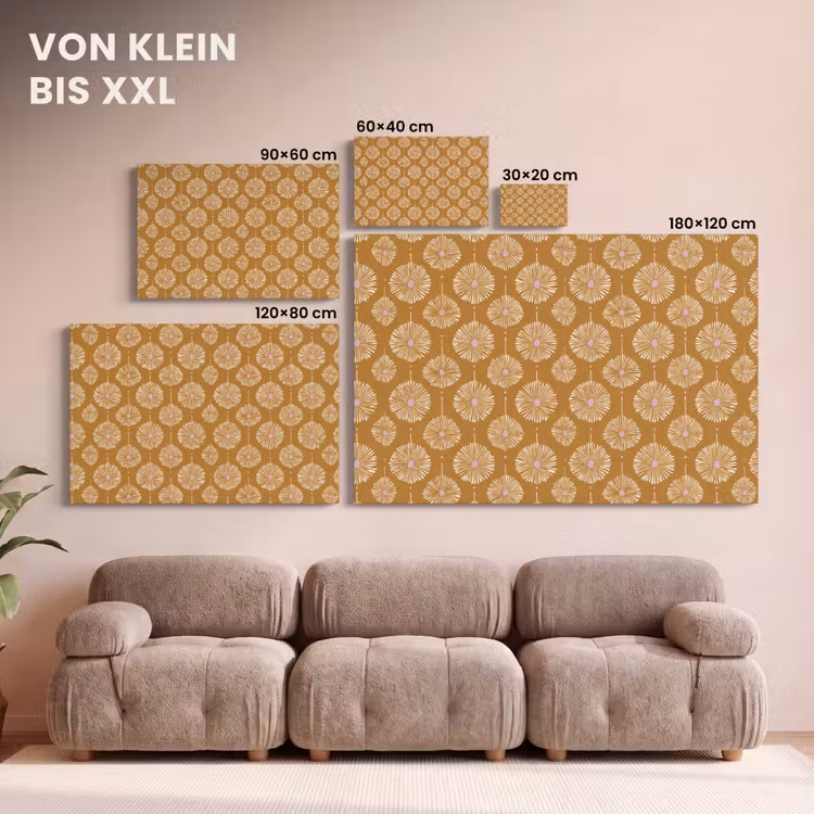 Bloemen - Modern - Oker canvas 2cm klein 34 -Xsfeer8_DE