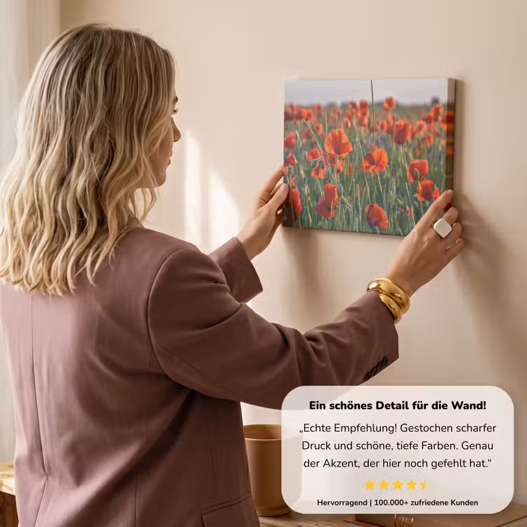 Bloemen - Klaprozen - Natuur - Rood canvas 2cm klein -sfeer3