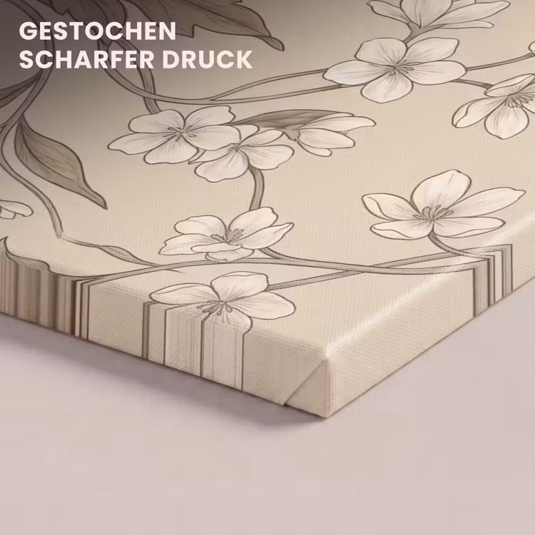 Bloemen - Patroon - Beige canvas 2cm klein -closeup_print_DE