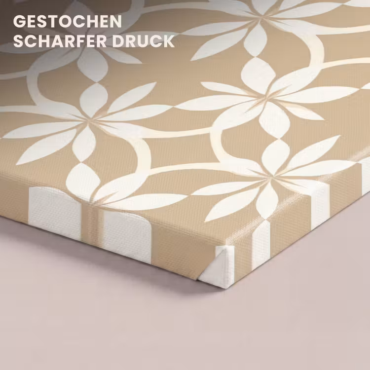 Bloemen - Patroon - Beige canvas 2cm klein 34 -closeup_print_DE