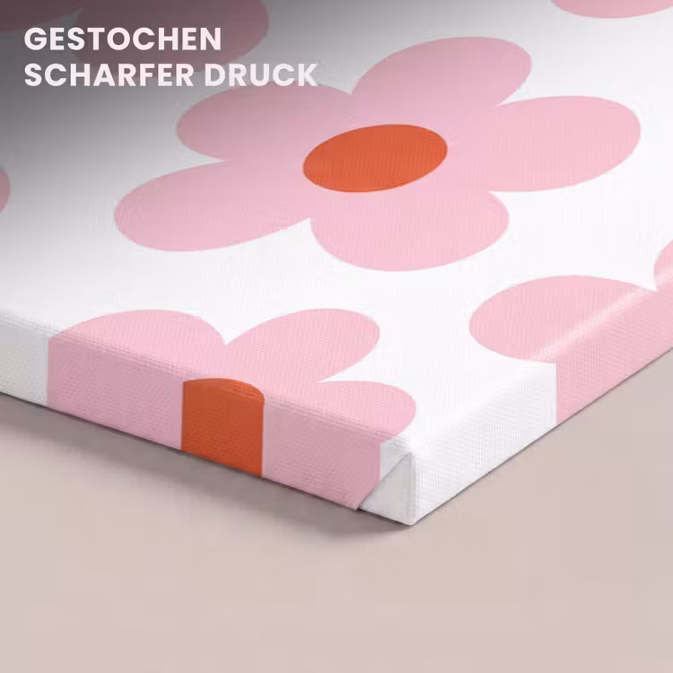 Bloemen - Patroon - Modern - Roze - Wit canvas 2cm klein -closeup_print_DE