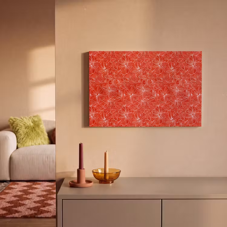Bloemen - Patroon - Rood canvas 2cm klein 34 -sfeer1