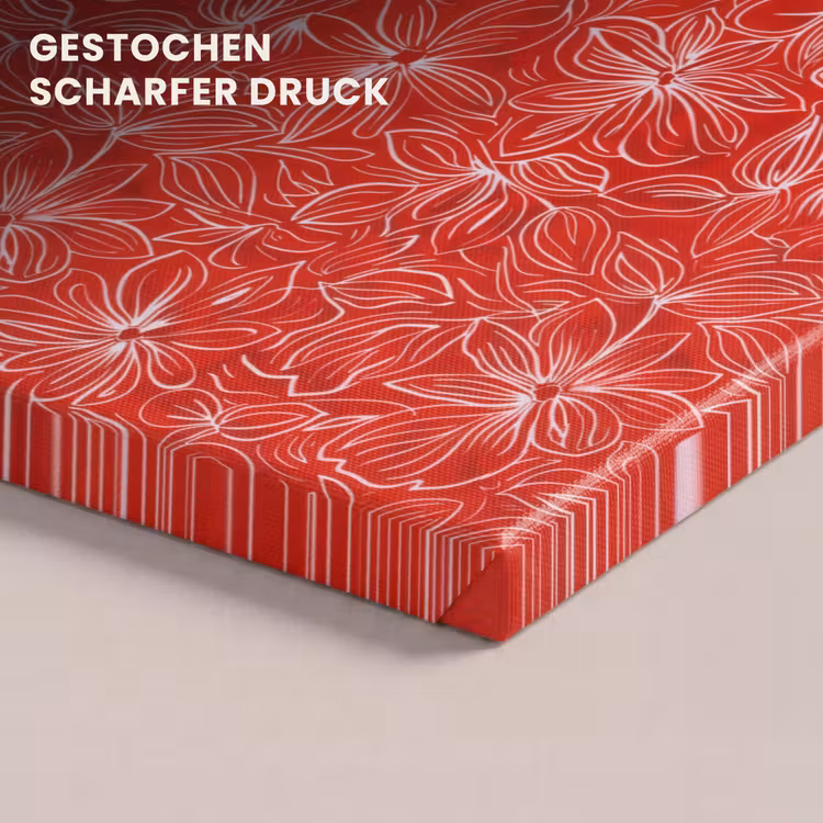 Bloemen - Patroon - Rood canvas 2cm klein 34 -closeup_print_DE