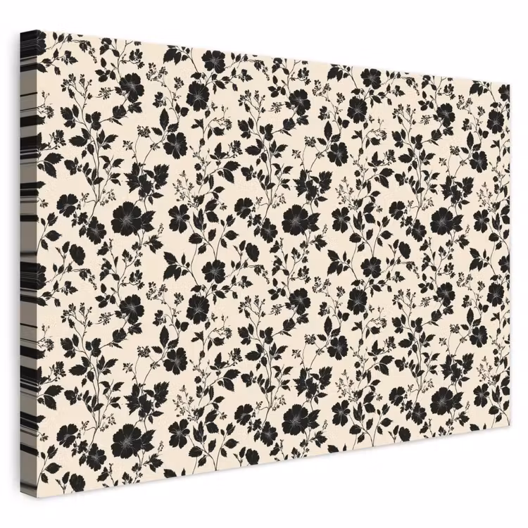 Bloemen - Dessin - Zwart canvas 2cm klein 34 -3d