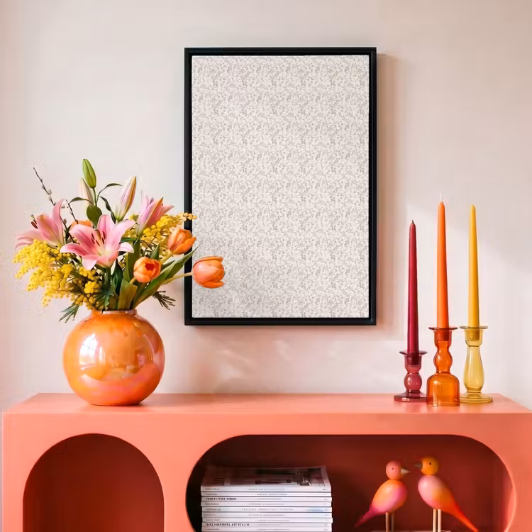 Bloemen - Patroon - Taupe Canvas met baklijst klein 1125 -atmosphere_sfeer3_global