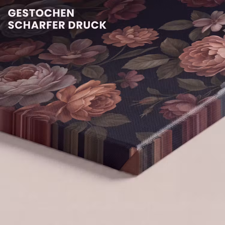 Bloemen - Patroon - Vintage - Donker - Roze canvas 2cm klein -closeup_print_DE