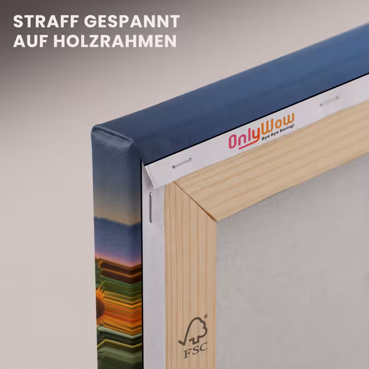 Bloemen - Nacht - Zonsondergang - Zonnebloem - Horizon canvas 2cm klein -uniquesellingpoint_afwerking-onlywow_DE