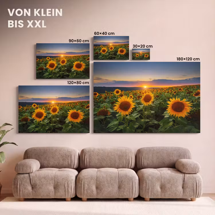 Bloemen - Nacht - Zonsondergang - Zonnebloem - Horizon canvas 2cm klein -Xsfeer8_DE