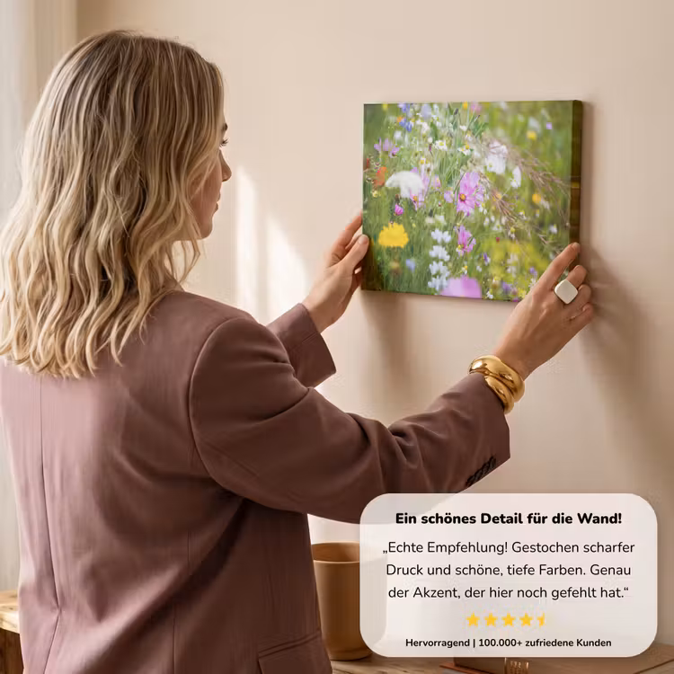 Bloemen - Natuur - Groen - Gras - Paars - Wit canvas 2cm klein -Xsfeer7_DE