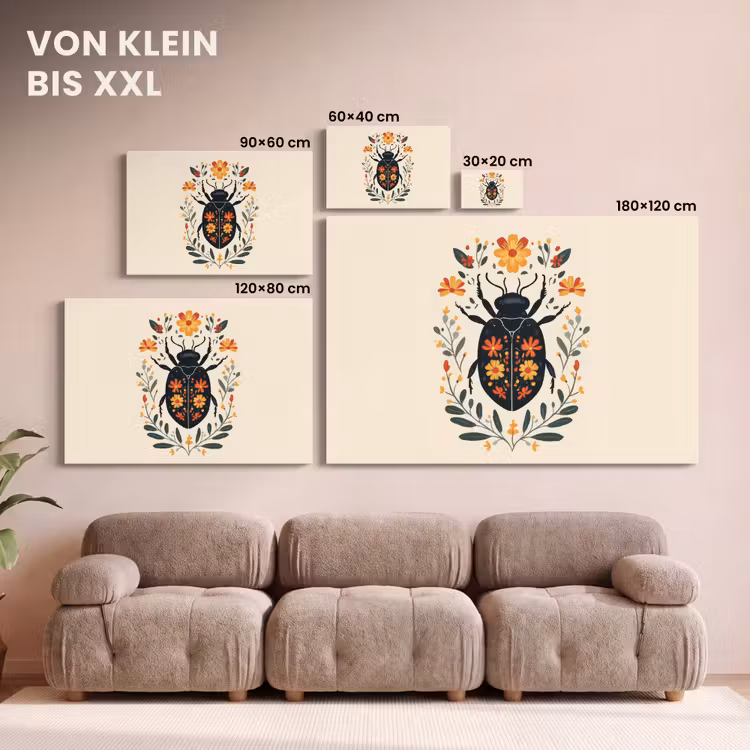 Bloemen - Oranje - Planten - Sierlijk canvas 2cm klein -Xsfeer8_DE
