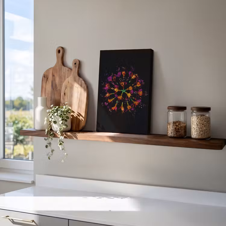 Bloemen - Oranje - Roze - Zwart canvas 2cm klein -uniquesellingpoint_afwerking-onlywow_DE