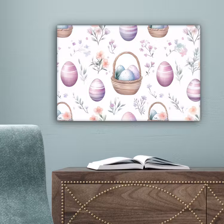 Bloemen - Paaseieren - Patroon canvas 2cm klein -sfeer4