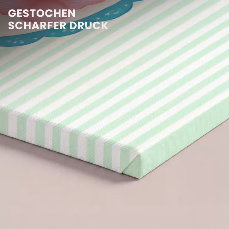 Bloemen - Ovaal - Strepen - Groen canvas 2cm klein -uniquesellingpoint_afwerking-onlywow_DE
