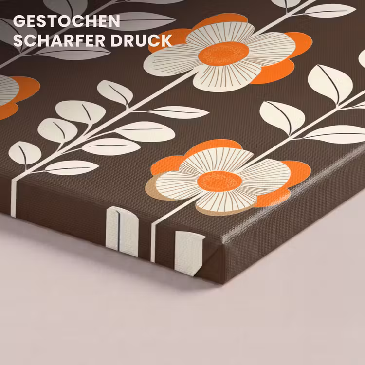 Bloemen - Retro - Bruin canvas 2cm klein 34 -closeup_print_DE