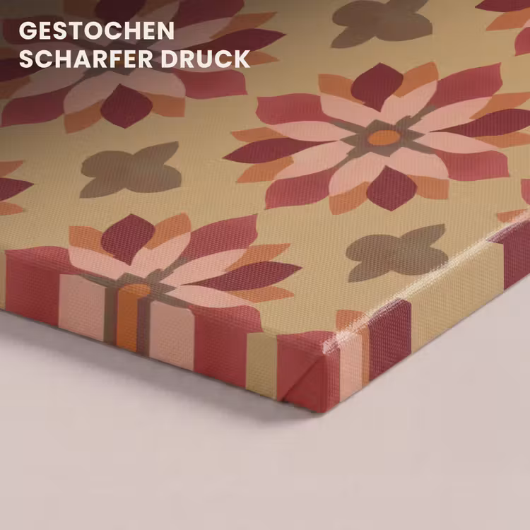 Bloemen - Retro - Groen canvas 2cm klein 34 -closeup_print_DE