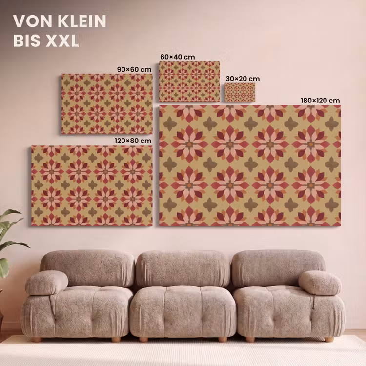 Bloemen - Retro - Groen canvas 2cm klein 34 -Xsfeer8_DE