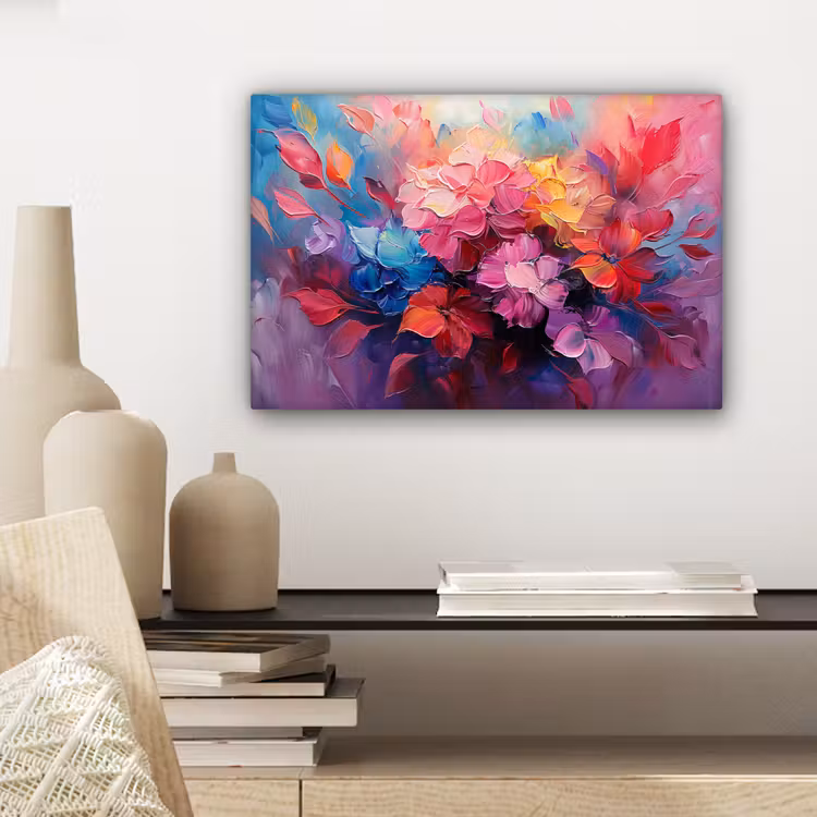 Bloemen - Roze - Watercolor - Kunst canvas 2cm klein -closeup_print_DE