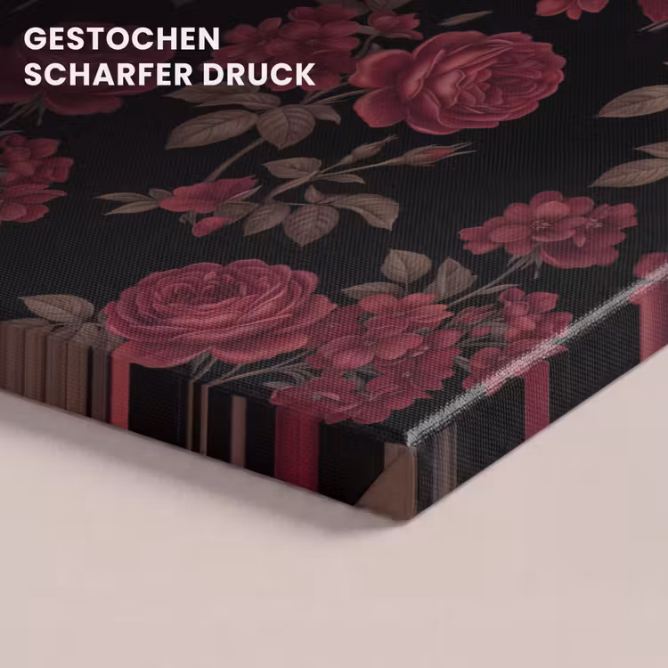 Bloemen - Roos - Patroon - Klassiek - Rood canvas 2cm klein -closeup_print_DE