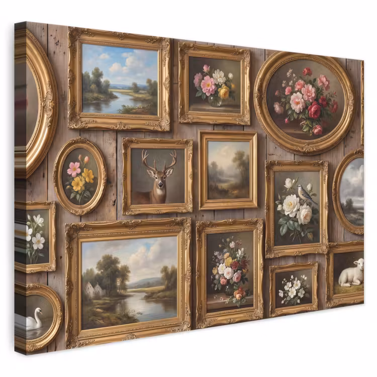 Bloemen - Rozen - Klassiek - Vaas - Kleurrijk canvas 2cm klein -3d