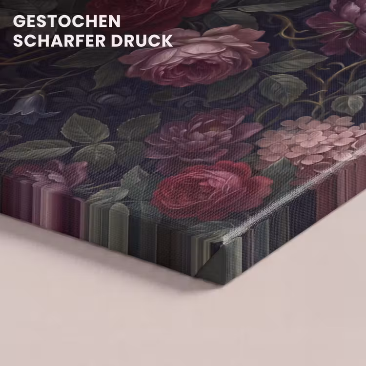 Bloemen - Rood - Klassiek - Donker - Patroon canvas 2cm klein -closeup_print_DE