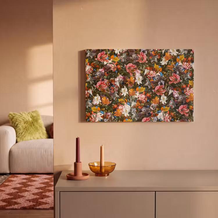 Bloemen - Vlinder - Design - Kunst - Abstract - Schilderij - Oude meesters canvas 2cm klein -sfeer1