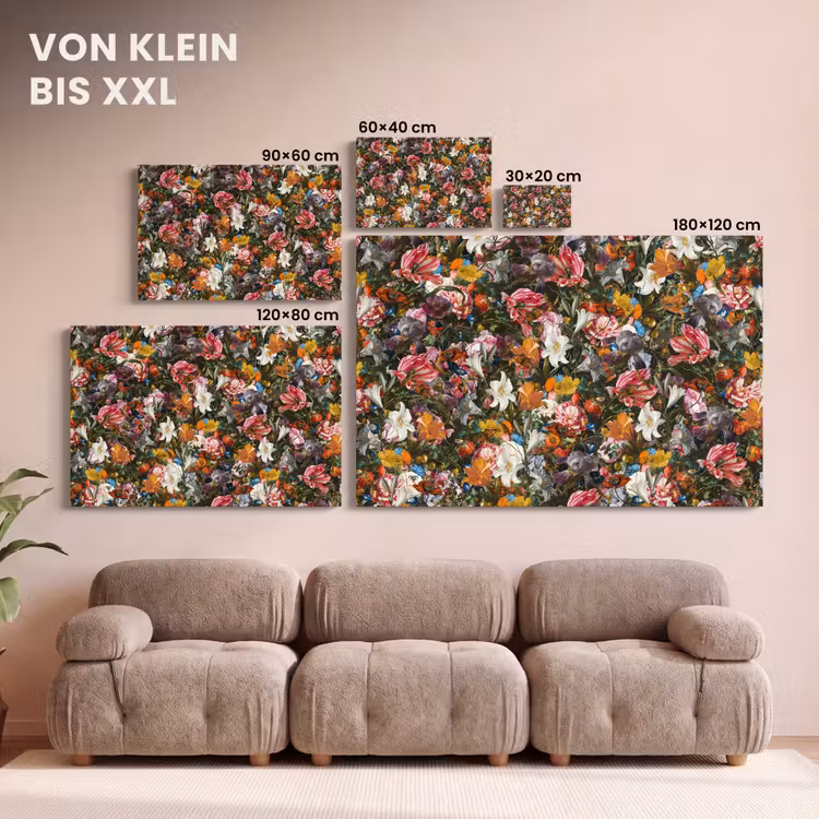 Bloemen - Vlinder - Design - Kunst - Abstract - Schilderij - Oude meesters canvas 2cm klein -Xsfeer8_DE