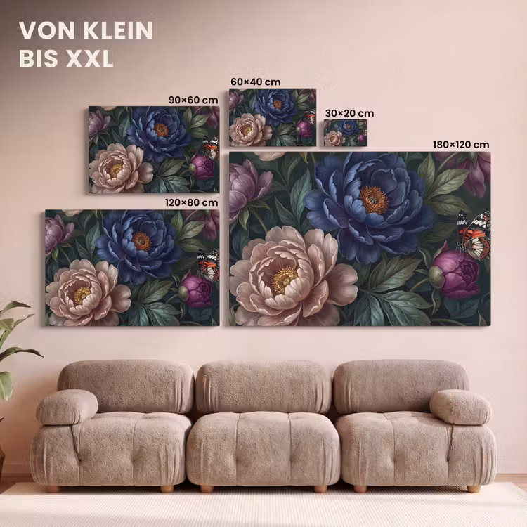 Bloemen - Vlinder - Natuur - Modern - Paars canvas 2cm klein -Xsfeer8_DE