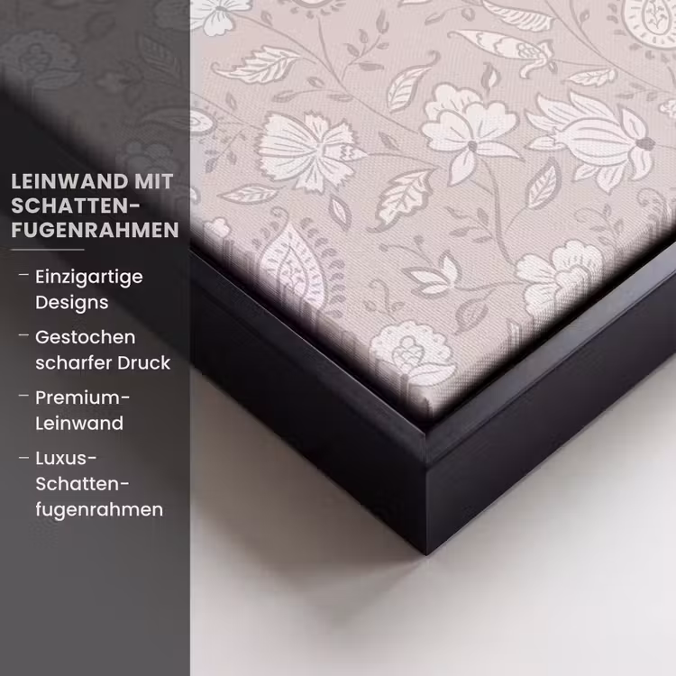 Bloemen - Getekend - Lavendel Canvas met baklijst klein 1125 -uniquesellingpoint_productkenmerken_DE