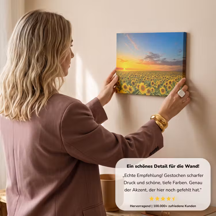 Blumen - Sonnenblume - Sonnenuntergang - Nacht - Orange canvas 2cm klein -Xsfeer7_DE
