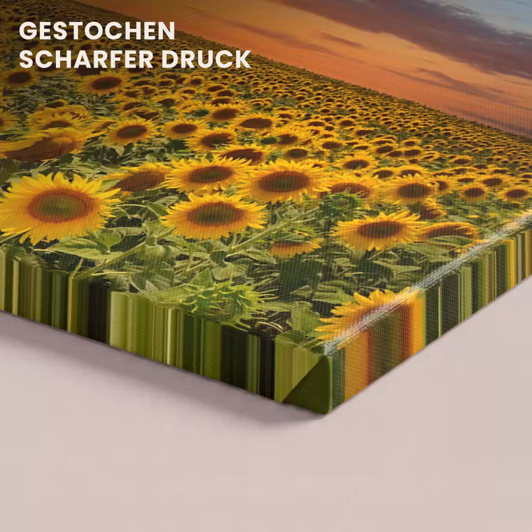 Blumen - Sonnenblume - Sonnenuntergang - Nacht - Orange canvas 2cm klein -closeup_print_DE