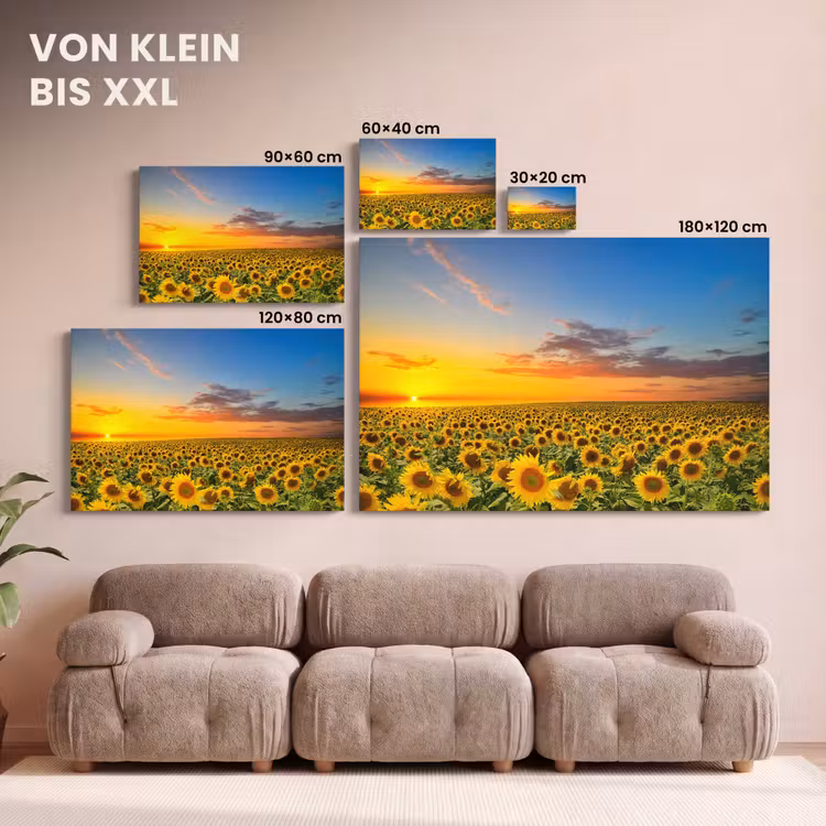 Blumen - Sonnenblume - Sonnenuntergang - Nacht - Orange canvas 2cm klein -Xsfeer8_DE