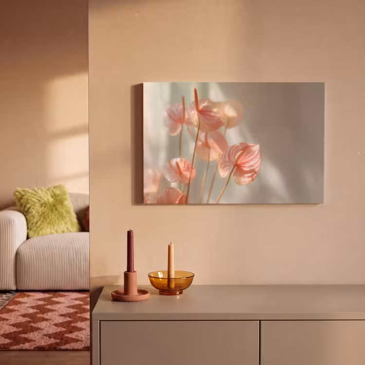 Bloemen - Stelen - Roze - Schaduw canvas 2cm klein -sfeer1