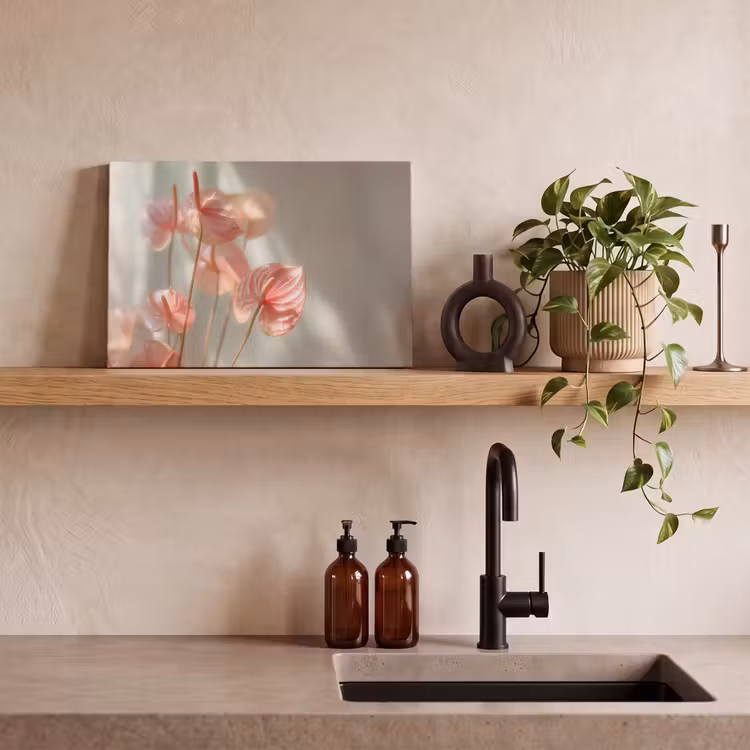 Bloemen - Stelen - Roze - Schaduw canvas 2cm klein -sfeer6