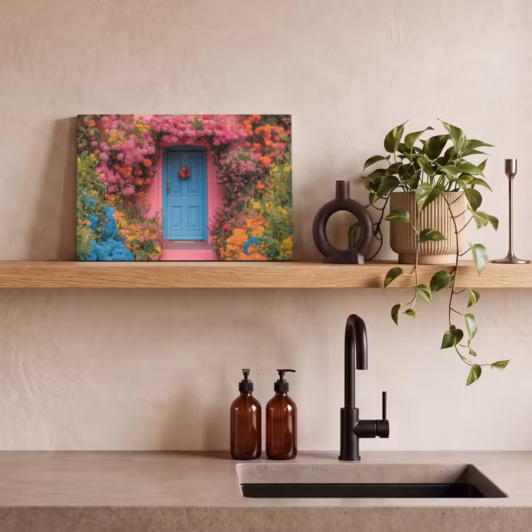 Bloemen - Deur - Roze canvas 2cm klein -closeup_print_DE