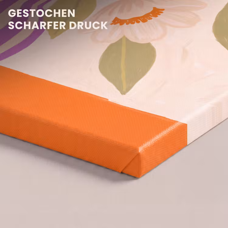 Bloemen - Vaas - Abstract - Paars - Oranje canvas 2cm klein -closeup_print_DE