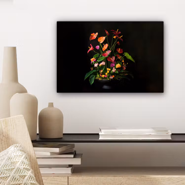 Bloemen - Vaas - Kleurrijk canvas 2cm klein -sfeer6