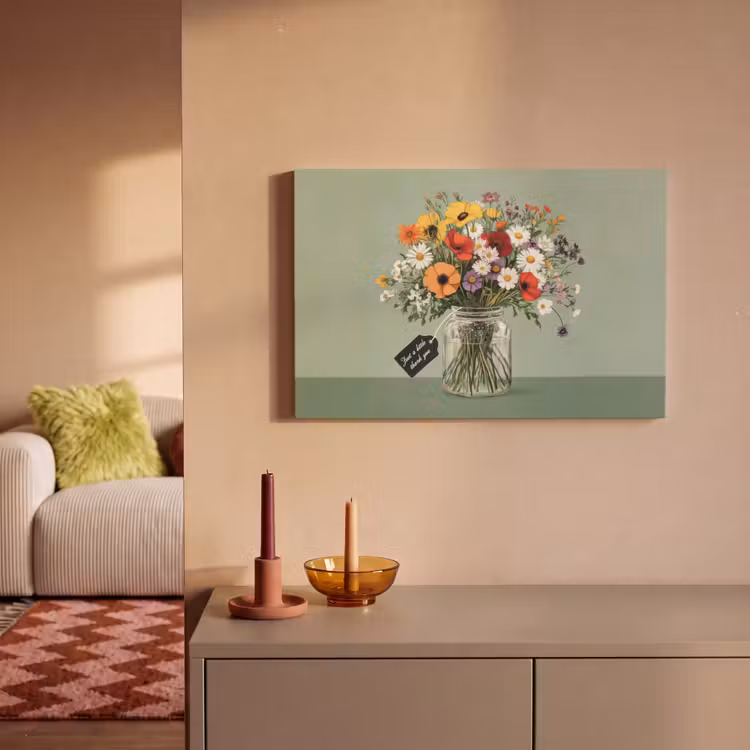 Bloemen - Vaas - Kaartje canvas 2cm klein -sfeer1
