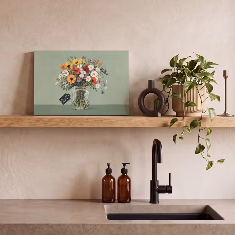 Bloemen - Vaas - Kaartje canvas 2cm klein -sfeer6