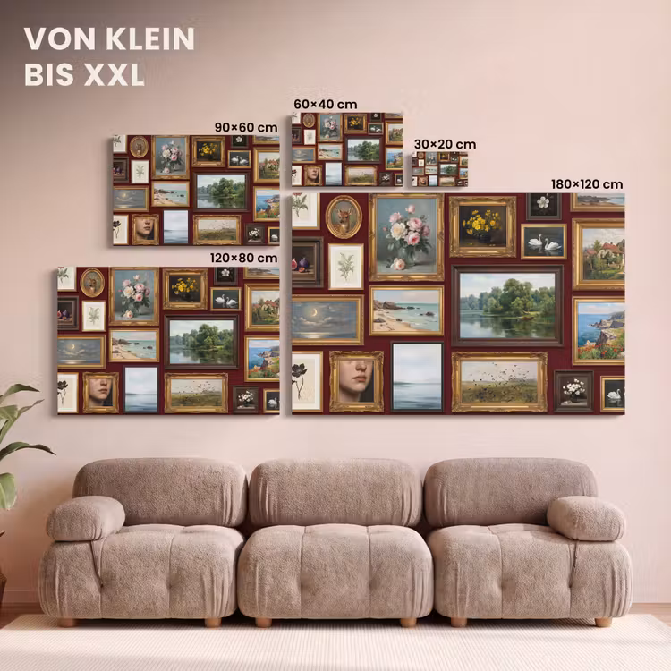 Bloemen - Vaas - Klassiek - Kunst - Rood canvas 2cm klein -Xsfeer8_DE