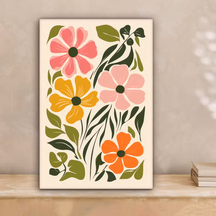 Bloemen - Speels - Kleurrijk canvas 2cm klein -sfeer1