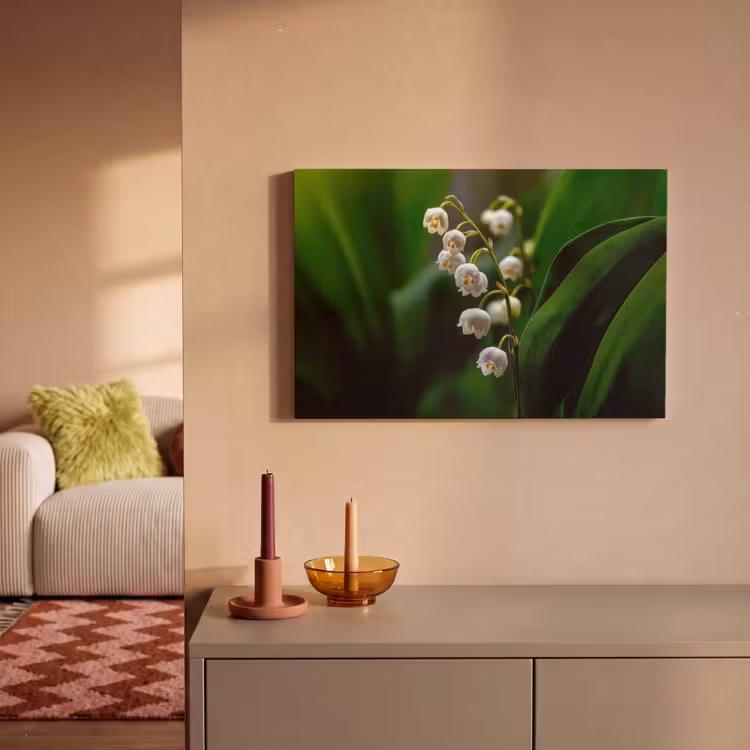 Bloemen - Wit - Bladeren - Lelietjes canvas 2cm klein -sfeer1