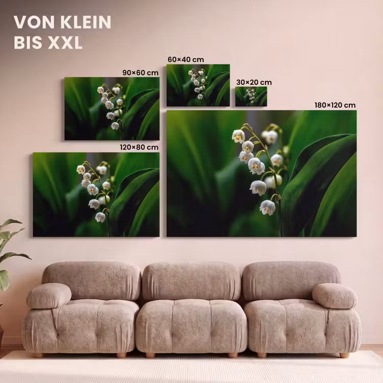 Bloemen - Wit - Bladeren - Lelietjes canvas 2cm klein -Xsfeer8_DE