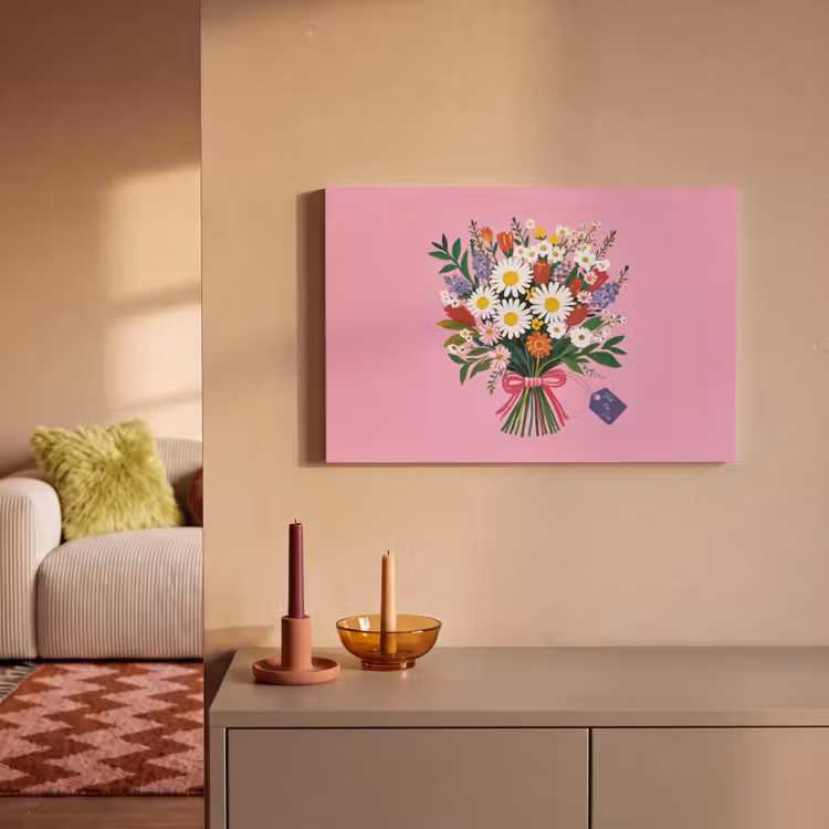Bloemen - Quote - Kaartje - Kleurrijk canvas 2cm klein -sfeer1