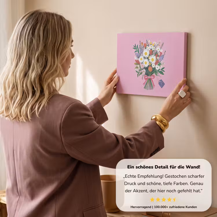 Bloemen - Quote - Kaartje - Kleurrijk canvas 2cm klein -sfeer3